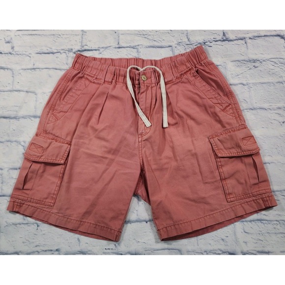 Tommy Bahama MENS SIZE M Survivor Elastic Waist 9" Inseam Cargo Shorts Pink - Picture 1 of 11